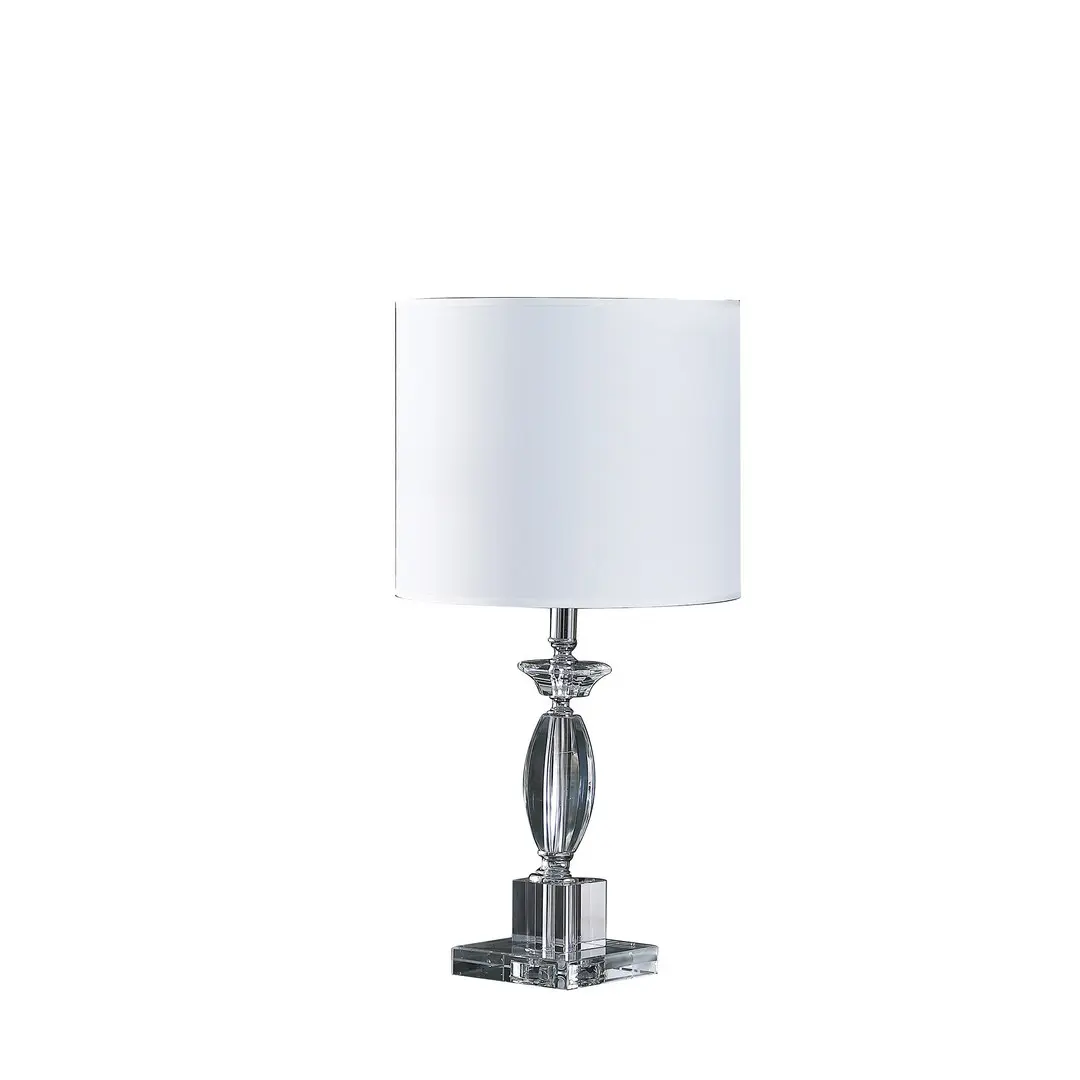 Modern Emmil Cut Design Cut-Crystal Glass Table Lamp, 23.25 in, 64.5 in L, Imported Incandescent Indoor Lighting with In-Line Switch for Home Improvement, Room Decor