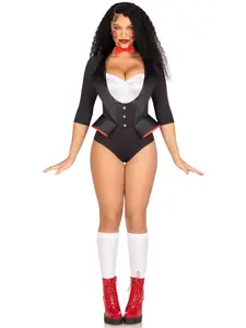 Leg Avenue 87154 00701 Womens Pretty Puppet Costume, Black & White - Small - 4 Piece