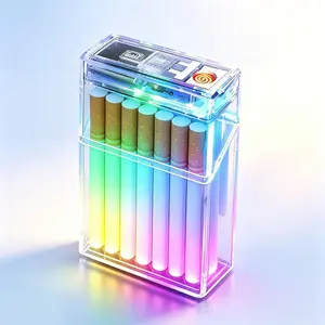 2-In-1 Transparent Storage Box Lighter, Usb Rechargeable Windproof Electronic Lighter With Led Light