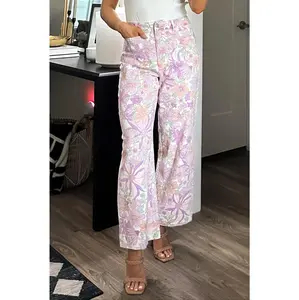 Floral Fantasy Pants: Lavender/White Multi