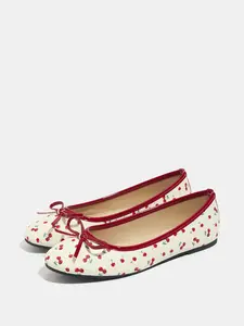 Women's Casual PU Leather Shoes, Comfortable Soft Low Heel Round Toe, All-Season Slip-On Mary Jane Flats, Daily Wear Rubber Footwear, Ballerina Flats Shoes