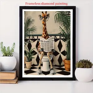 Giraffe Pattern DIY Diamond Arts Colorful Painting Kit without Frame, DIY 5D Diamond Arts Colorful Painting Kit, Wall Art Decor for Home Living Room Bedroom