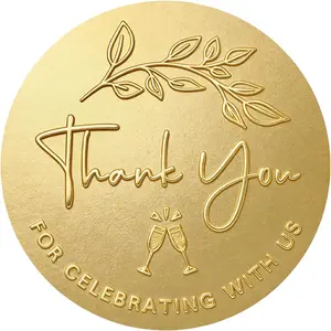 100PCS Thank You for Celebrating with Us Stickers Gold Foil Labels for Wedding Party Favor Bags Baby Shower Decorations Dessert Treat Bags Gift Wrapping & Envelope Seals 1.6 Inch (Gold)