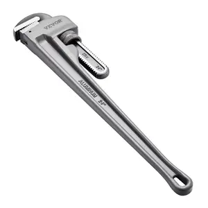 VEVOR Pipe Wrench, 24 Aluminum Straight Pipe Wrench, Adjustable Plumbing Wrench, with High Strength Jaw and Ergonomic Handle, Easy to Carry, Hangable Design, for Water Pipes, Automotive Repairs
