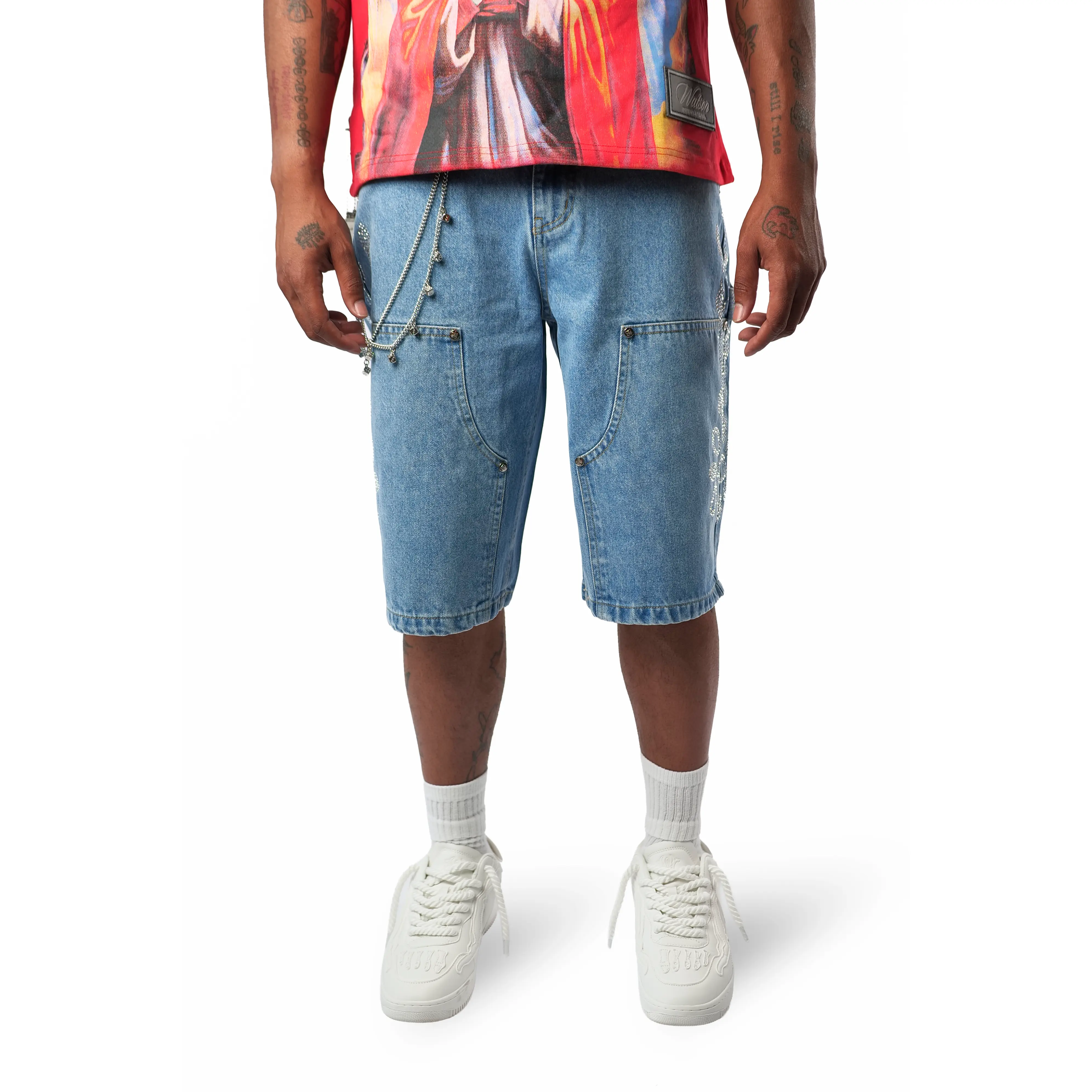 LIGHT WASH CARPENTER SHORTS