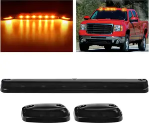 Nilight LED Cab Marker Lights, 3 PCS Smoke Lens Amber Clearance Roof Running Lights, Vehicle Accessories for 2007-2014 Silverado Sierra 1500 2500 3500 2500HD 3500HD Truck Semi Truck