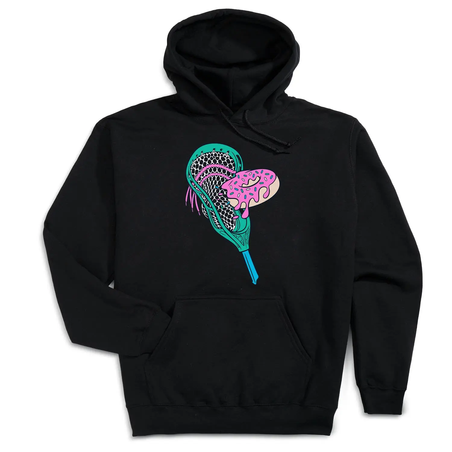 Men's Graphic Hoodie Sweatshirt, Donut Lacrosse Print Fleece Pullover, Soft Casual Long Sleeve Athleisure Top, Tops, Menswear, Love, Colorful, Athleisure Wear, Bright Print Men's Hoodies, Relaxed Cut