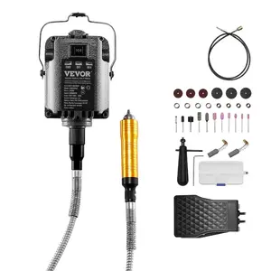 VEVOR Flex Shaft Grinder, 125W 18000RPM Electric Flex Shaft Rotary Tool, Foot Pedal Control Hanging Carver Grinder with Forward - Reverse Rotation for Carving Buffing Engraving PolishingVEVOR Super Brand Day