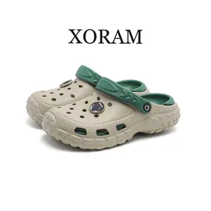 New Spring/Summer Molded Men's Clogs - Thick-Soled Non-Slip Footwear, Breathable Closed-Toe Shoe for Outdoor Use 1838A