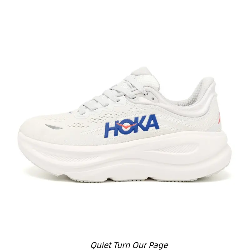 Unisex Full White Mesh Ultra Thick Curved Cushion Road Running Shoes Lightweight Breathable Shock Absorb Marathon Trainer Sneakers White Matching Midsole Hollow Anti Slip Outsole Daily Walking Athletic Footwear