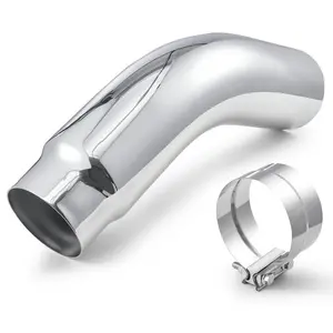 VEVOR Elbow Exhaust Tip, 4 Inch Inlet, 6 Inch Outlet, 23 in Overall Length, Chrome Turn Down Exhaust Tip with Clamp for Truck, Sedan, Sports Car, SUV, Chrome Structure for High Temperature ResistanceHoliday gifts