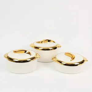 3-Piece Golden Touch Thermal Casserole Dish Set with Lids meal prep containers