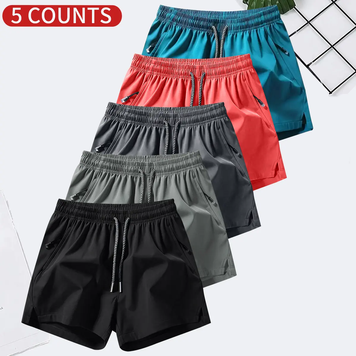 Black - Light Gray - Dark Gray - Watermelon Red - 