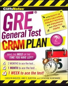 USED-Cliffsnotes GRE General Test Cram Plan 2nd Edition by Burstein, Jane R. (Paperback)