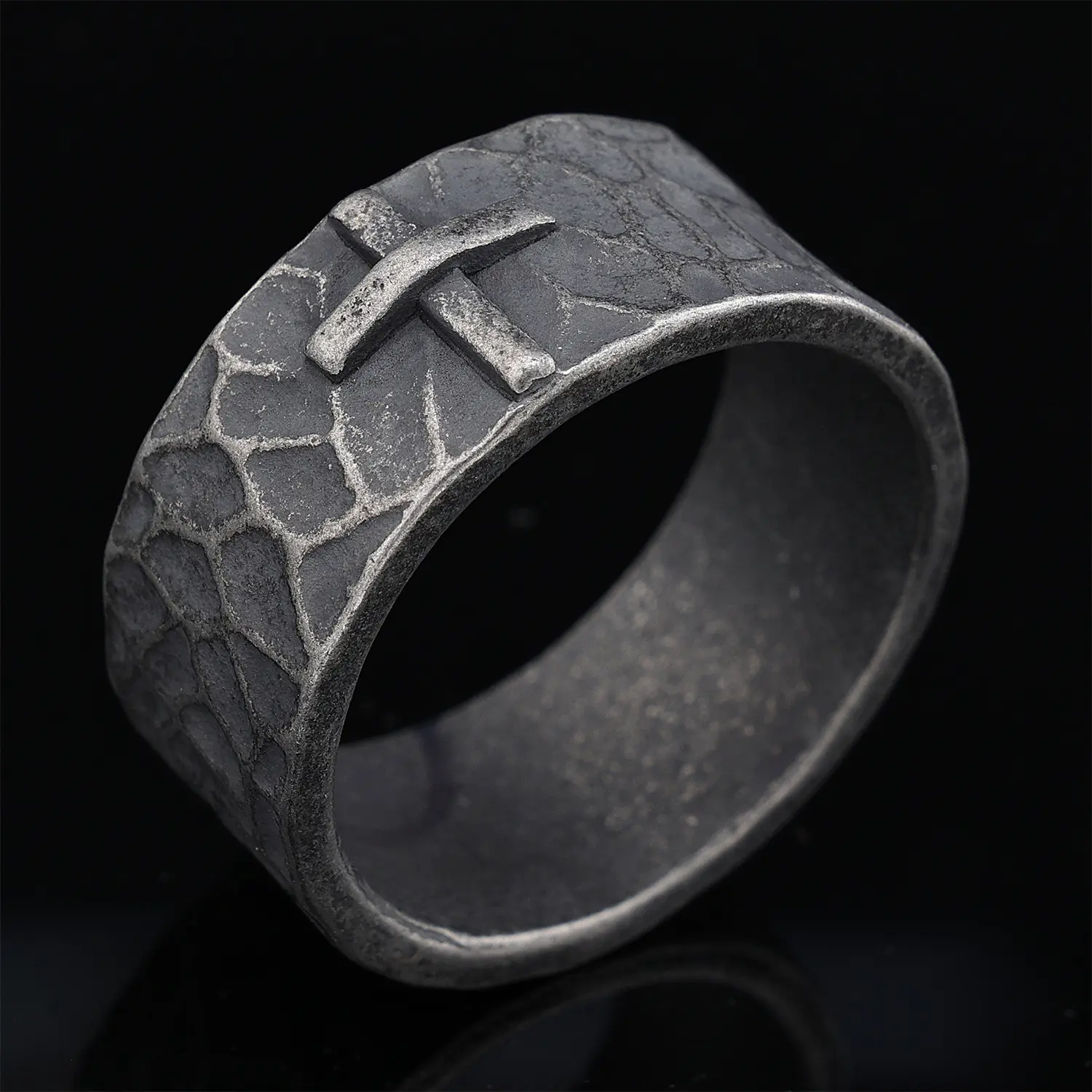 retro simple ins style, texture pattern shape, unisex ring,