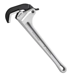 Summervibes VEVOR Pipe Wrench, 18 Aluminum Straight Pipe Wrench, Automatic Jaw Adjustment, Adjustable Plumbing Wrench, Easy to Carry, Ergonomic Handle, Hangable Design, for Water Pipes, Automotive Repairs