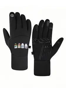 1pc with  Medical Themed Nurses Doctors Healthcare Workers Blue Vintage Pharmacy Design M winter gloves mountaineering gloves Touch Screen Breathable Daily Use unisex sports gloves Warm holiday gifts keep warm Classic