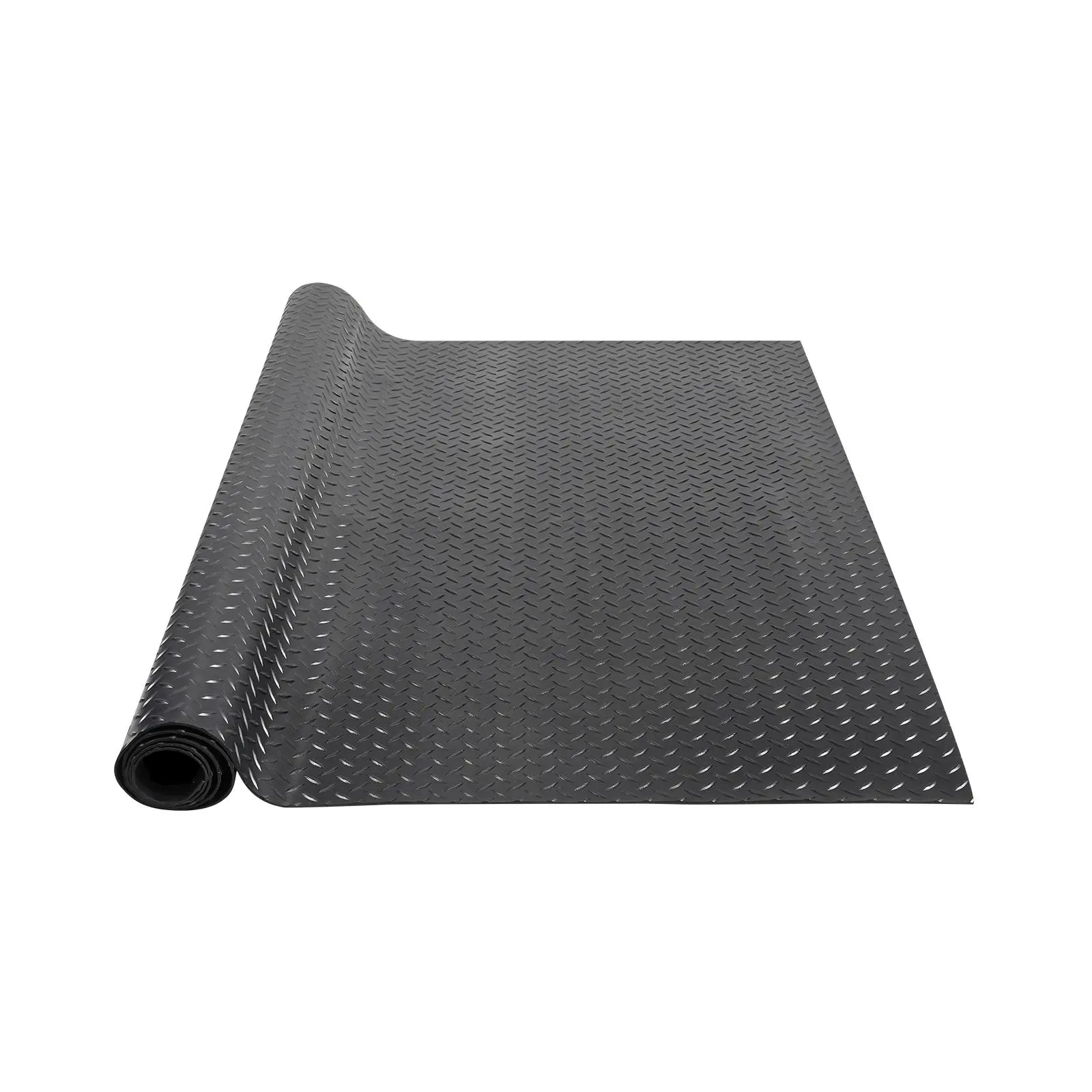 【summerfinds】VEVOR Diamond-Plate Rubber Flooring Roll, 3 mm x 4 ft x 15 ft Garage Floor Mat, SBR Rubber Garage Flooring Roll, Easy to Clean, Diamond Plate Rubber Mat for Under Cars, Garage Industry Gym, Black