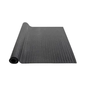 VEVOR Diamond-Plate Rubber Flooring Roll, TikTokShopBlackFriday, 3 mm x 4 ft x 15 ft Garage Floor Mat, SBR Rubber Garage Flooring Roll, Easy to Clean, Diamond Plate Rubber Mat for Under Cars, Garage Industry Gym, Black