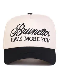 Unisex Brunettes Letter Embroidered Baseball Cap, Adjustable Outdoor Sun Protection Hat, Casual Fitted Woven Fabric for All Seasons, High Quality Hat, Embroidered Caps