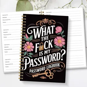 A5 Fun Password Journal with Floral Vintage Design, Double Spiral Binding, Thick Pages for Account Management and Organization, Spiral Notebook Journal