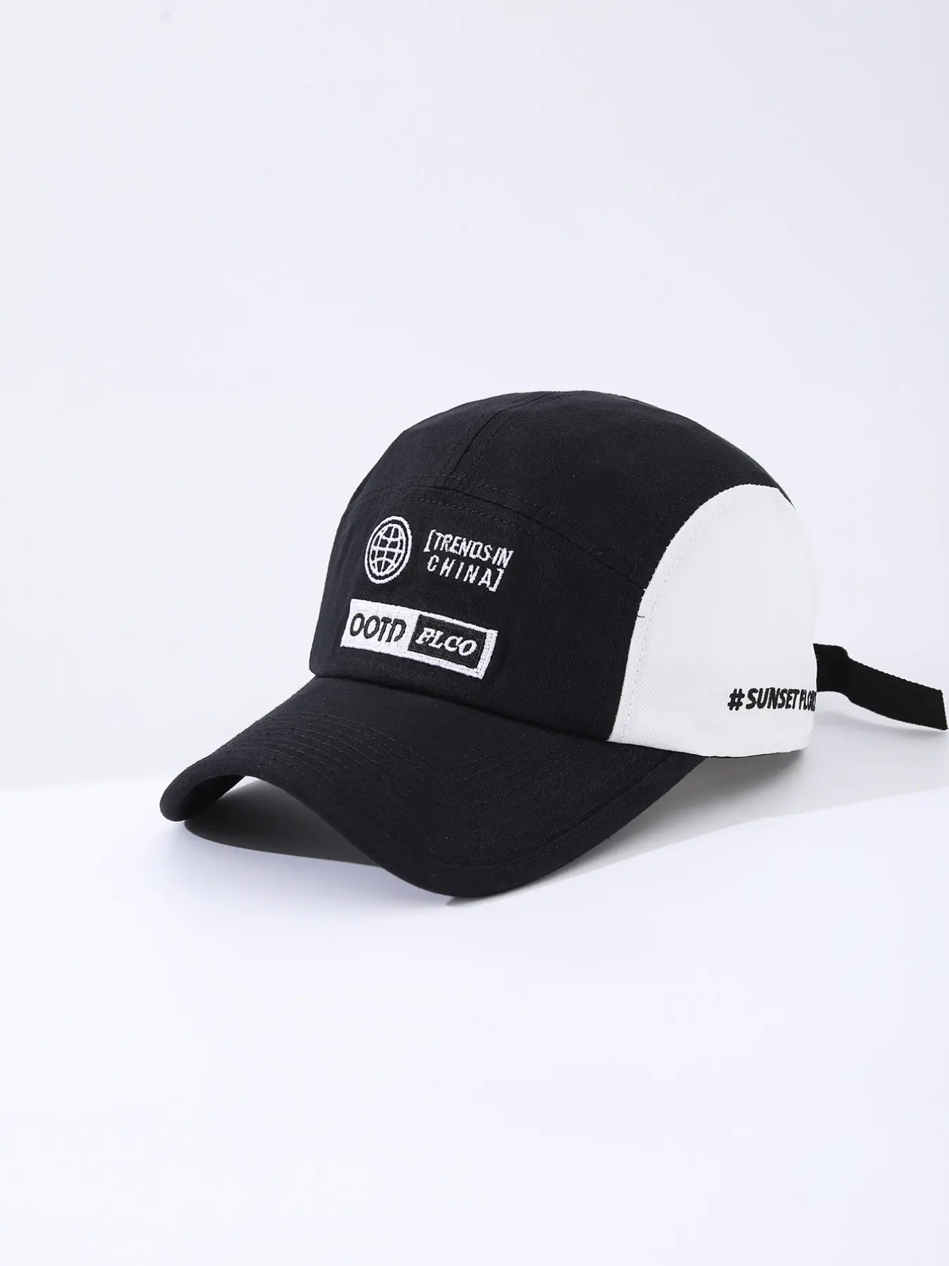 Cross-Border Fashion Patchwork Embroidered Icon Baseball Hat, Soft Crown Adjustable Brim Duckbill Cap, Stylish and Comfortable Headwear