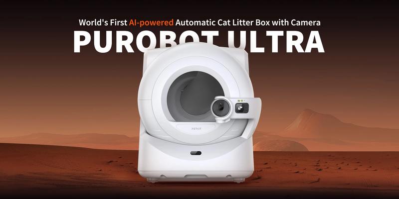 PETKIT Purobot Ultra Automatic Cat Litter Box with Camera Odorless Universal Litter Tray for Multiple Cats xSecure APP Control Health Monitoring AI Powered Face Recognition