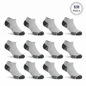 VINCO 12 Pairs No Show Socks Men's Low Cut Athletic Running Casual Liner Socks. Cotton Menswear Size 10-13 Shoe Boat Formal Sneakers