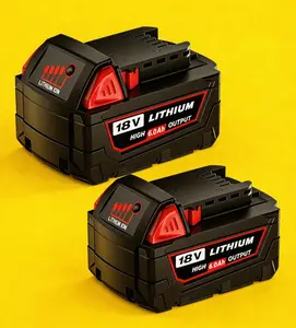 2-Pack M18 18V 6.0Ah Milwaukee Lithium-Ion High Capacity Replacement Battery for 48-11 Series Cordless Tools 8000mAh