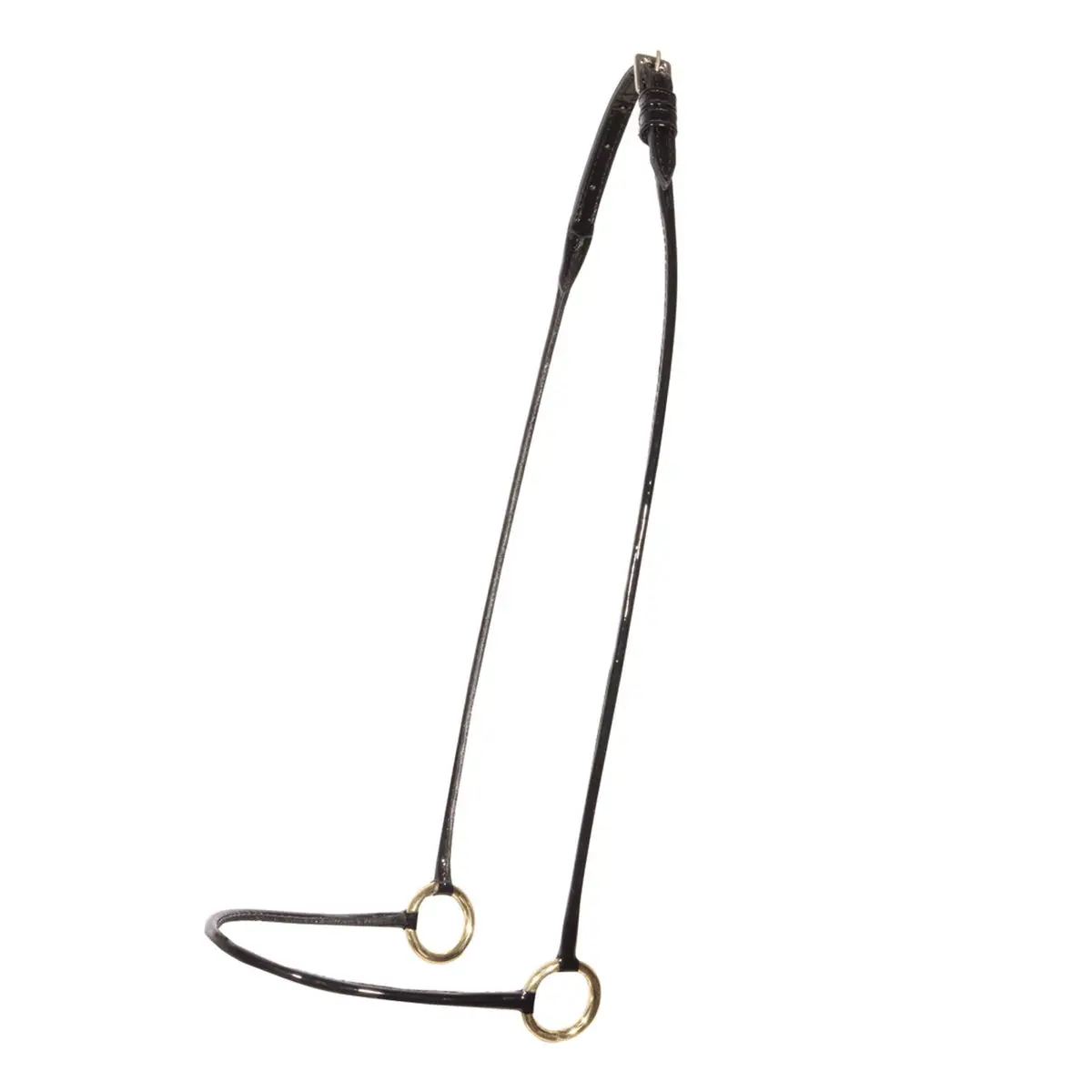 Classic Patent Leather Horse Show Halter - Gold-Plated Rings, Adjustable Crown, Heavy-Duty Cable, Durable for Farm Use