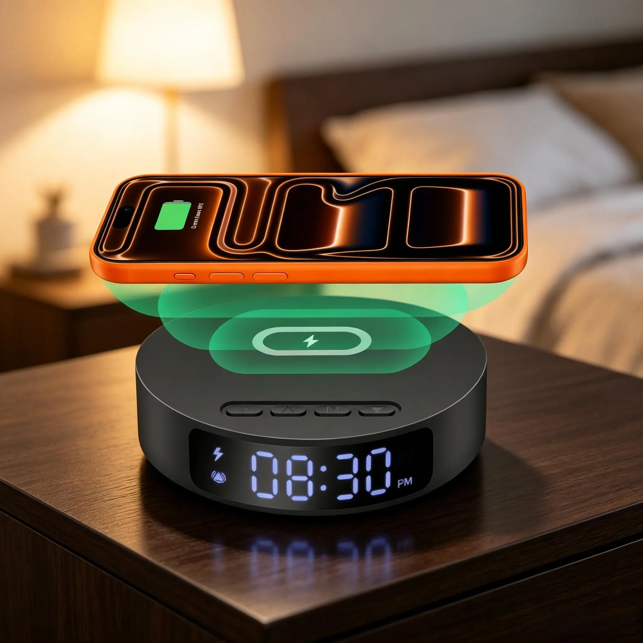Digital Alarm Clock with 20W Fast Wireless Charger, LED Display Clock for Bedroom Nightstand, Multifunctional Wireless Charging Station for iPhone Duo 18 17 16 15 14 13 12 11 X,Samsung Galaxy S26 S25 S24 S23 S22