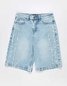 RSQ Barbed Wire Embroidered Mens Baggy Jorts