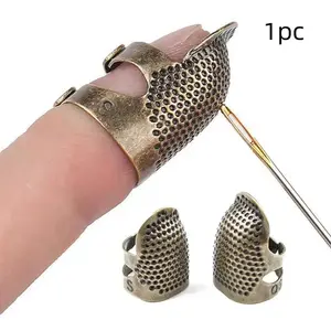 Vintage Metal Sewing Thimble, Sewing Tools, 1 Piece Finger Shield Ring, Hand-working Sewing Thimble For Knitting Embroidery Craft Quilting