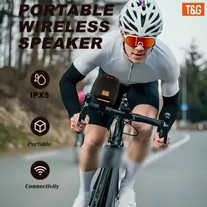 T&G TG392 Compact Outdoor Cycling Wireless Speaker - IPX5 Waterproof Audio with TWS Stereo, FM Radio, TF Card & USB Drive Support for Phones & Tablets
