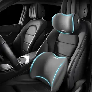 Car Headrest & Lumbar Support Cushion Kit, Ergonomic Car Seat Neck Pillow and Backseat Cushion for Driving Fatigue Relief, Driving Seat Memory Foam
