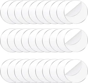 Jetec 30 Pcs 3 Inch Acrylic Circle Blanks Clear Disc round Transparent Acrylic Coasters Ornament Blanks Miniature Bases for Crafts Christmas Ornament DIY Art Projects Suplies