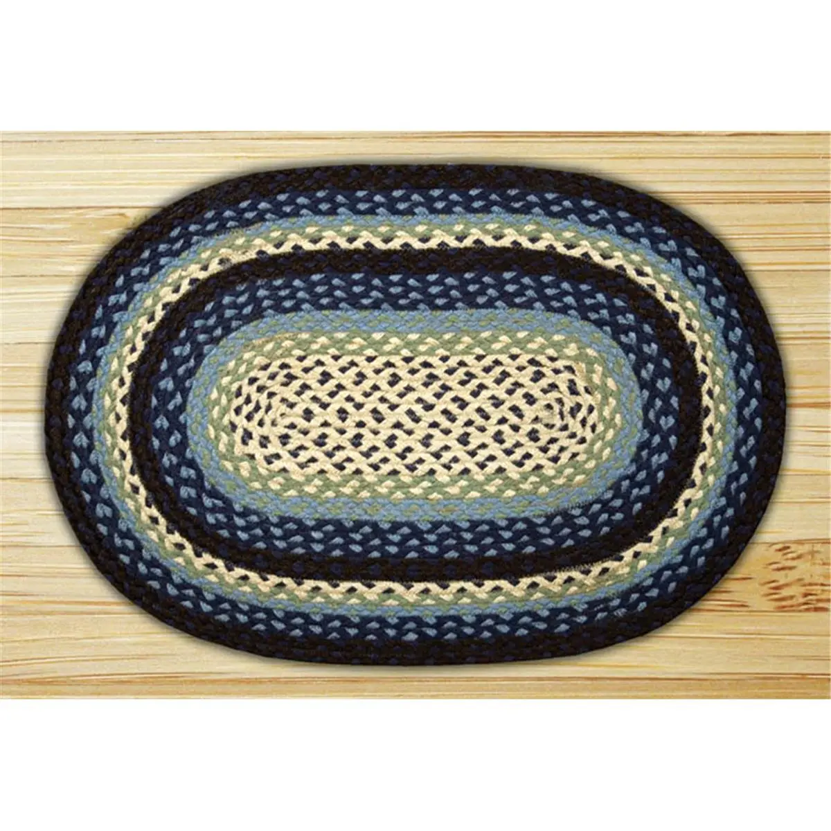 212 MAIN Capitol Earth Pattern Braided Weave Jute Rug - Oval Shape, Fire-Retardant, Durable Indoor Stair Treads, 19-312 Blueberry-Cream Jute Fiber Home Decor Rugs, Earth Pattern Rug, Mildew Resistant