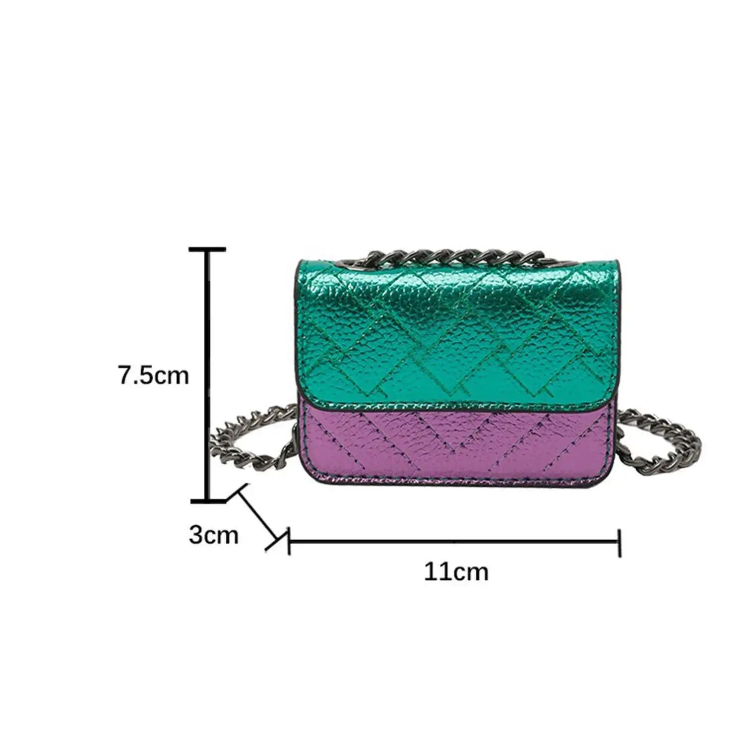 Women's K-G Mini Colorful Splicing Chain Bag Fashion And Versatile Grid Embroidery Bag Single Shoulder Crossbody Bag With Box