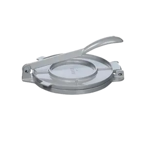 Manual 8-Inch Tortilla & Flatbread Maker – Round Press, Roti, Chapati, Silver
