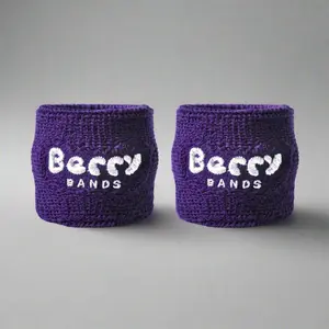 Berry Bands Drip-Stopping Wristbands for Kids (6M+) || Purple | Reusable, Organic Cotton, Absorbent Wristbands for Mess-Free Eating | Toddler & Baby Feeding Essentials