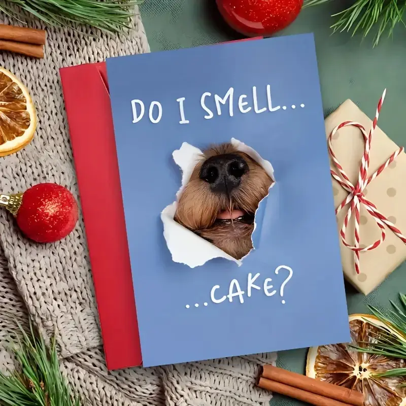 Funny Joke Birthday Card with Envelope, Perfect for Pet Owners, Dog and Cat Lovers, Friends, Parents, Sons and Daughters, Tearable Greeting Cards