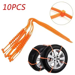 10pcs Universal Tire Chains - Anti-Skid Snow Chains for Cars, Trucks & SUVs | Winter Traction for Safe Driving Car Parts Car Accessories