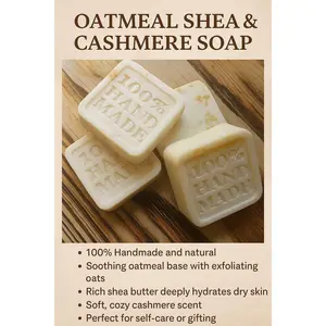 Handmade Cocoa Butter Shea Soap Bar: moisturizing, Cashmere Scent