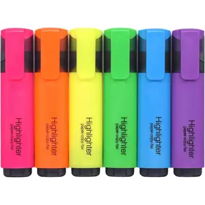 Highlighters,Chisel Tip Marker Pens,6 Assorted Colors,with Large Ink Reservoir for Extra Long Marking 20062