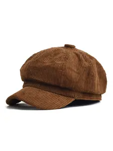 Vintage English Newsboy Cap - Women's Octagonal Beret | Baker Boy Hat for Autumn & Winter Cold Weather Unisex