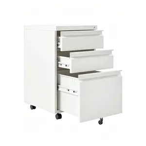 3 Drawer Mobile File Cabinet Under Desk with Lock – Rolling Filing Cabinet on Wheels for Home Office, Metal  Office Organizer Fits Letter Legal A4