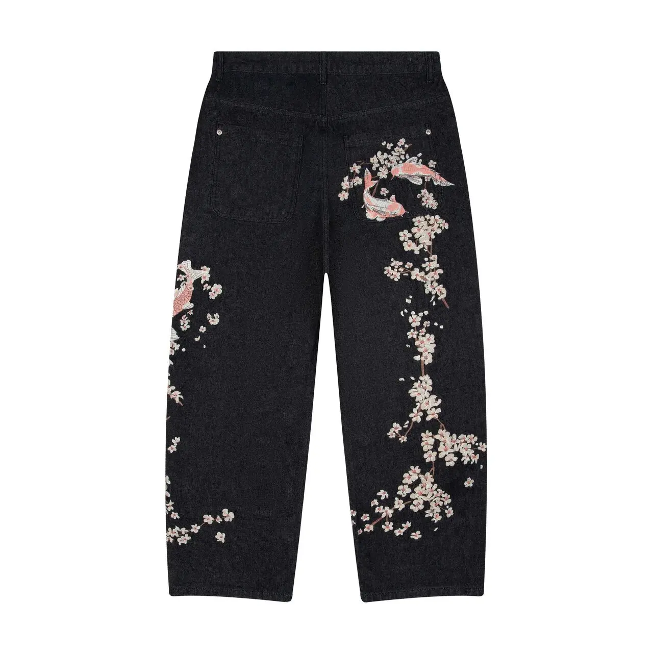 Koi fish print jeans