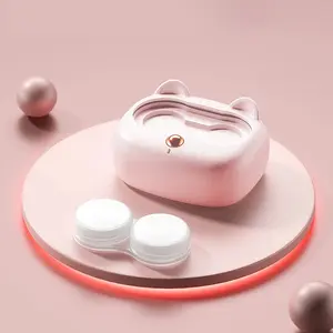 Portable Contact Lens Case with Mirror,Mini Contact Lens Conditioning Kit for Women & Men,Contact Lens Holder for Daily Life & Travel Cleanser Clear automatic