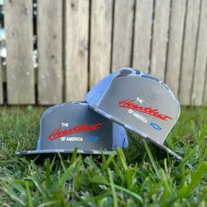 Heartbeat of America Chevy Embroidered 7 Panel Hat, Retro American Truck Snapback Cap, Classic Car Lover Gift for Men, Adjustable Flat Bill Trucker Style Streetwear