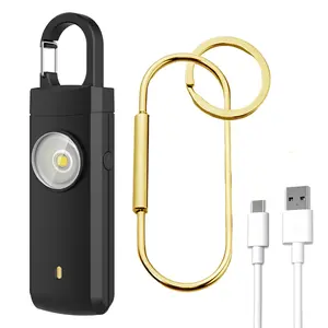 Rechargeable Personal Alarm for Women - Christmas Birthday Gifts for Women, Daughter, College Student,Elders,Siren Alarm,USB Charging, Black Light
